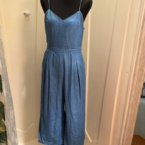 Jealous Tomato Blue Denim-Look Wide Leg Jumpsuit